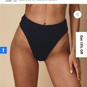 Montce Black Crochet Paula Bikini Bottom Medium
